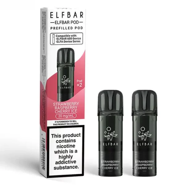 Elfbar 600 Prefilled Pods - Strawberry Raspberry Cherry Ice
